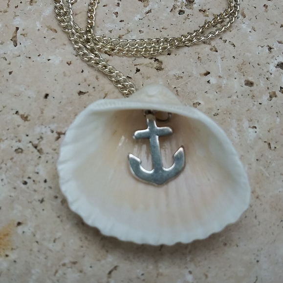 Hand Crafted Jewelry - Necklace - Anchor in Shell - Handmade